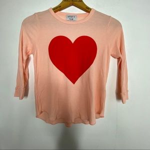NWT Wildfox kids Pink Heart Long Sleeve